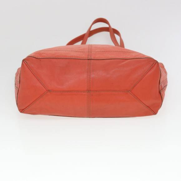 BURBERRY Tote Bag Leather Orange Auth ti965 - Picture 5 of 16